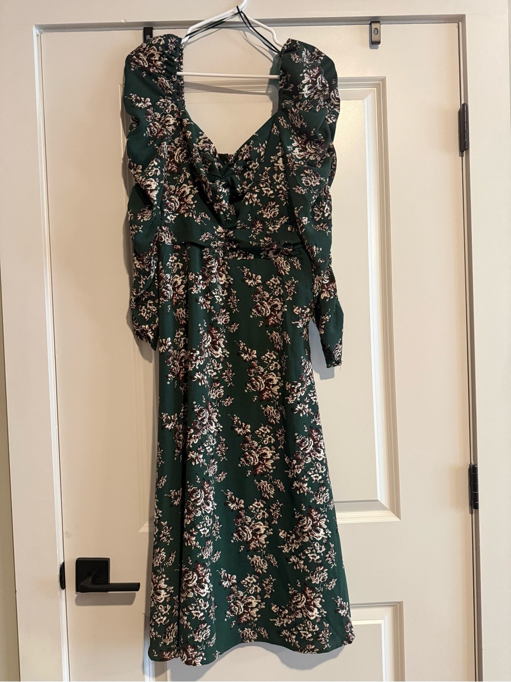Astr Green Floral Ruffle Midi Dress